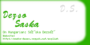 dezso saska business card